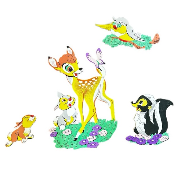 Disney Other - Vintage Disney Bambi And Friends Nursery Wall Decor